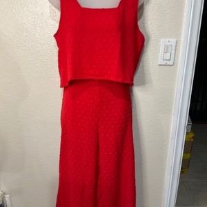 Swiss dot Terno blouse and pants,  assorted colors